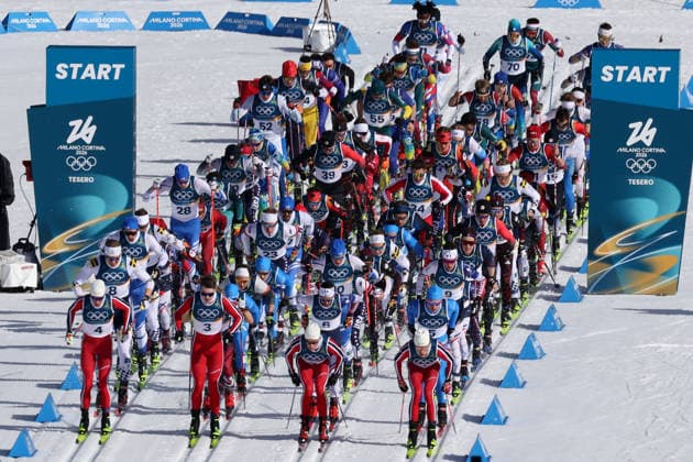 General view, FEBRUARY 8, 2026 - Cross-Country Skiing : Men s Skiathlon during the Milano Cortina 2026 Olympic Winter games, Winterspiele,Spiele, Summer games at Tesero Cross-Country Skiing Stadium in Tesero, Italy. Noxthirdxpartyxsales  aflo_318971418