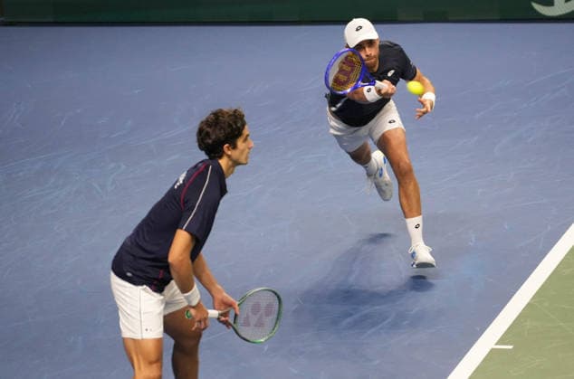February 8, 2026, Le Portel, Bretagne, France: Pierre - Hugues Herbert and Benjamin Bonzi of Frenchvduring the Davis Cup 2026, Qualifiers tennis event on 8 February 2026 at Le Chaudron in Le Portel, France - Photo Le Portel France - ZUMAl193 20260208_zsp_l193_142 Copyright: xLaurentxLairysx