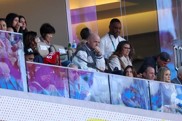 FIFA Praesident Gianni Infantino, New England Patriots vs. Seattle Seahawks, Super Bowl, LX, Football, NFL, American Football Herren, USA 08.02.2026 Santa Clara Kalifornien Vereinigte Staaten