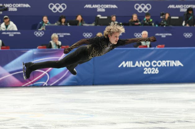 February 8, 2026, Milan, Lombardy, Italy: ILIA MALININ of Team USA jumps in the Men s Single Skating Free Program of the Figure skating, Eiskunstlauf Team Event at the Milano Cortina 2026 Winter Olympic Games, Olympische Spiele, Olympia, OS Olympics 2026: Milano Cortina: Figure Skating Team Event  - ZUMAc179 20260208_oly_c179_212 Copyright: xMickaelxChavetx