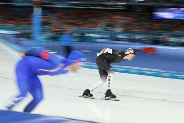 February 8, 2026, Rho, Lombardy, Italy: FELIX MALY of Germany and MICHELE MALFATTI of Italy in the Men s Speed skating, Eisschnelllauf 5000m at the Milano Cortina 2026 Winter Olympic Games, Olympische Spiele, Olympia, OS Olympics 2026: Milano Cortina: Speed Skating  - ZUMAc179 20260208_oly_c179_273 Copyright: xMickaelxChavetx