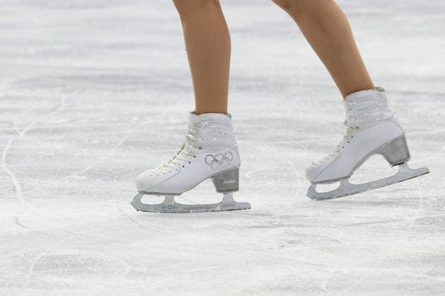 February 8, 2026, Milan, Lombardy, Italy: Detail of Olympic Rings embroided on the skate of ANASTASIIA METELKINA of Georgia as seen during the Pairs Free Program of the Figure skating, Eiskunstlauf Team Event at the Milano Cortina 2026 Winter Olympic Games, Olympische Spiele, Olympia, OS Milan Italy - ZUMAc179 20260208_oly_c179_249 Copyright: xMickaelxChavetx
