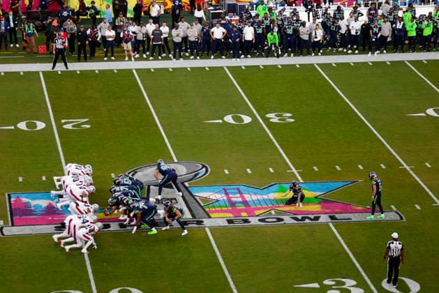 Seattle Seahawks place kicker Jason Myers (5) attempts a field goal during the NFL, American Football Herren, USA Super Bowl 60 LX football game between the New England Patriots and the Seattle Seahawks in Santa Clara, CA on Feb 8, 2026 CSM. Santa Clara United States of America - ZUMAc04_ 20260208_faf_c04_192 Copyright: xCharlesxBausx