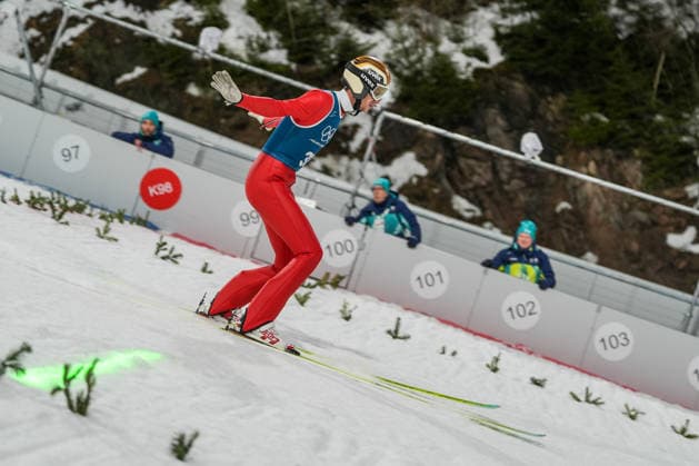 8th February 2026; Predazzo, Val di Fiemme, Italy: Milano Cortina 2026 Winter Olympics Ski jumping, Skispringen, Ski, nordisch men& x2019;s normal hill training DESCHWANDEN Gregor  PaoloxNucci Content restricted for UK based newspaper