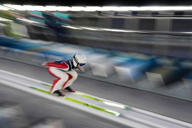 8th February 2026; Predazzo, Val di Fiemme, Italy: Milano Cortina 2026 Winter Olympics Ski jumping, Skispringen, Ski, nordisch men& x2019;s normal hill training  PaoloxNucci Content restricted for UK based newspaper