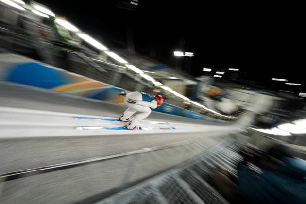 8th February 2026; Predazzo, Val di Fiemme, Italy: Milano Cortina 2026 Winter Olympics Ski jumping, Skispringen, Ski, nordisch men& x2019;s normal hill training  PaoloxNucci Content restricted for UK based newspaper