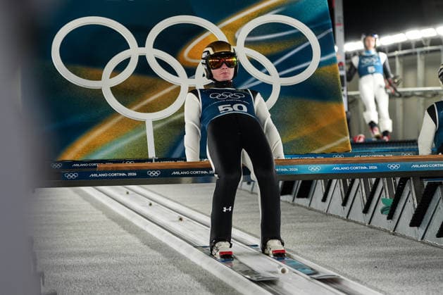 8th February 2026; Predazzo, Val di Fiemme, Italy: Milano Cortina 2026 Winter Olympics Ski jumping, Skispringen, Ski, nordisch men& x2019;s normal hill training PREVC Domen  PaoloxNucci Content restricted for UK based newspaper