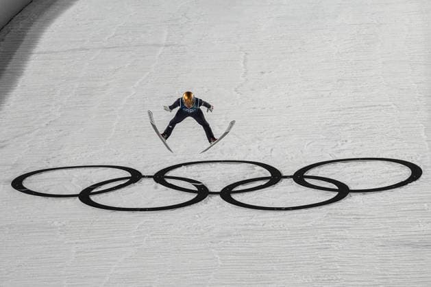 8th February 2026; Predazzo, Val di Fiemme, Italy: Milano Cortina 2026 Winter Olympics Ski jumping, Skispringen, Ski, nordisch men& x2019;s normal hill training RAIMUND Philipp  PaoloxNucci Content restricted for UK based newspaper