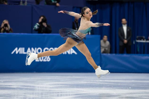 February 8, 2026, Cortina D ampezzo, Belluno, Italy: Italian Lara Naki Gutmann (ITA) preforms in the Women Single Free Skating during the 2026 Winter Olympics at the Milano Ice Skating Arena on Sunday in Cortina d Ampezzo. Olympics 2026: Milano Cortina: Figure skating, Eiskunstlauf Team Women  - ZUMAj89_ 20260208_oly_j89_022 Copyright: xPaulxKitagakixJr.x