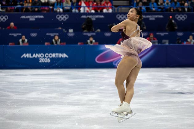 February 8, 2026, Cortina D ampezzo, Belluno, Italy: Japanese Kaori Sakamoto (JPN) performs in the Women Single Free Skating during the 2026 Winter Olympics at the Milano Ice Skating Arena on Sunday in Cortina d Ampezzo. Olympics 2026: Milano Cortina: Figure skating, Eiskunstlauf Team Women  - ZUMAj89_ 20260208_oly_j89_039 Copyright: xPaulxKitagakixJr.x