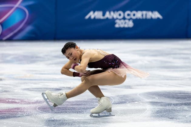 February 8, 2026, Cortina D ampezzo, Belluno, Italy: Japanese Kaori Sakamoto (JPN) performs in the Women Single Free Skating during the 2026 Winter Olympics at the Milano Ice Skating Arena on Sunday in Cortina d Ampezzo. Olympics 2026: Milano Cortina: Figure skating, Eiskunstlauf Team Women  - ZUMAj89_ 20260208_oly_j89_048 Copyright: xPaulxKitagakixJr.x