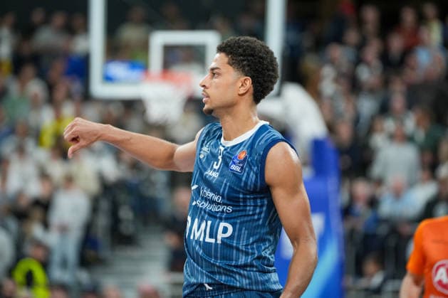 Basketball: easyCredit BBL, 19. Spieltag, MLP Academics Heidelberg - FC Bayern München Basketball am 08.02.2026 in Heidelberg (SNP Dome), Deutschland, Saison 2025 2026: Kevin McClain (3, MLP) im Fokus. Heidelberg SNP Dome Deutschland Copyright: xChristophxKinzingerx