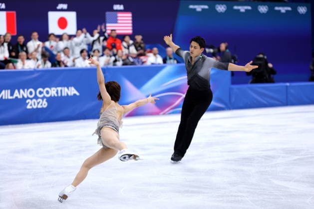 Riku Miura & Ryuichi Kihara (JPN), FEBRUARY 8, 2026 - Figure skating, Eiskunstlauf : Team Pairs Free Skating during the Milano Cortina 2026 Olympic Winter games, Winterspiele,Spiele, Summer games at Milano Ice Skating Arena in Milan, Italy. Noxthirdxpartyxsales  aflo_319044097