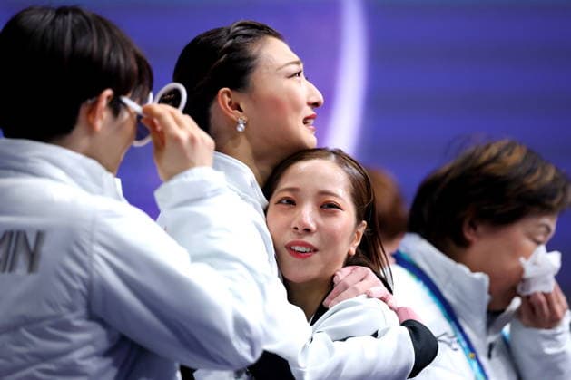 (L-R) Kaori Sakamoto, Riku Miura (JPN), FEBRUARY 8, 2026 - Figure skating, Eiskunstlauf : Team Women s Free Skating during the Milano Cortina 2026 Olympic Winter games, Winterspiele,Spiele, Summer games at Milano Ice Skating Arena in Milan, Italy. Noxthirdxpartyxsales  aflo_319044144