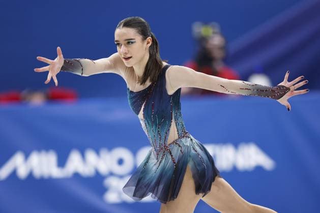 Milan Cortina Olympics: Figure skating, Eiskunstlauf Lara Naki Gutmann of Italy performs in the women s free program during the figure skating team event at the Milan Cortina Olympics at Milano Ice Skating Arena in Milan on Feb. 8, 2026.  A14AA0005258869P