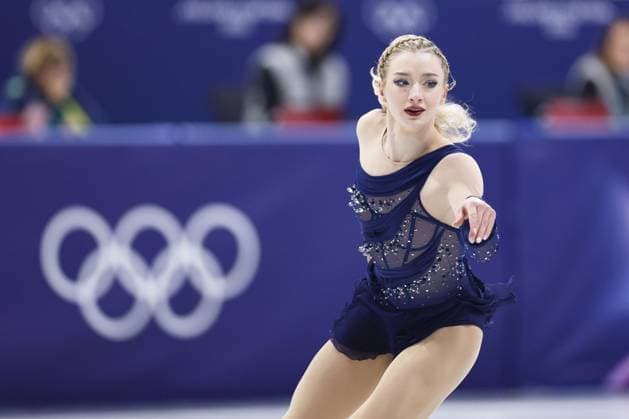 Milan Cortina Olympics: Figure skating, Eiskunstlauf Amber Glenn of the United States performs in the women s free program during the figure skating team event at the Milan Cortina Olympics at Milano Ice Skating Arena in Milan on Feb. 8, 2026.  A14AA0005258874P