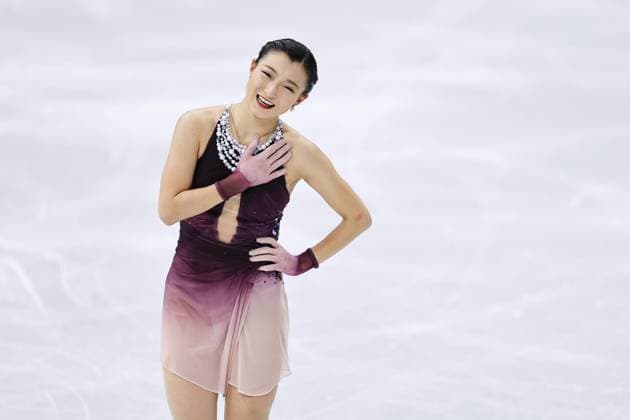 Milan Cortina Olympics: Figure skating, Eiskunstlauf Kaori Sakamoto of Japan reacts after performing in the women s free program during the figure skating team event at the Milan Cortina Olympics at Milano Ice Skating Arena in Milan on Feb. 8, 2026.  A14AA0005258993P