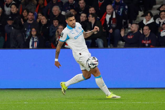 French League One - PSG vs OM OM’s Emerson during the 2025-26 French soccer League One game, PSG vs OM in Parc des Princes Stadium, Paris, France on February 8th 2026. Photo by Henri Szwarc ABACAPRESS.COM Paris France  Copyright: xSzwarcxHenri ABACAx
