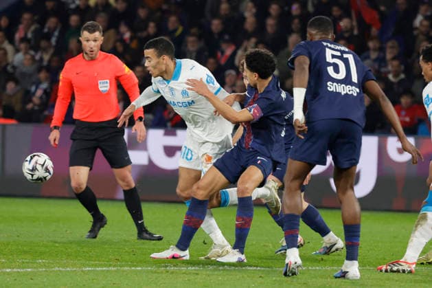 French League One - PSG vs OM OM’s Mason Greenwood during the 2025-26 French soccer League One game, PSG vs OM in Parc des Princes Stadium, Paris, France on February 8th 2026. Photo by Henri Szwarc ABACAPRESS.COM Paris France  Copyright: xSzwarcxHenri ABACAx