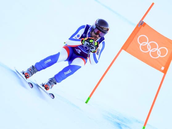 OLYMPICS - Winter Olympic Games, Olympische Spiele, Olympia, OS Milano Cortina 2026 BORMIO,ITALY,09.FEB.26 - OLYMPICS, ALPINE SKIING - Winter Olympic Games Milano Cortina 2026, team combined, downhill, men. Image shows Maxence Muzaton (FRA).  GEPAxpictures xWolfgangxGrebien