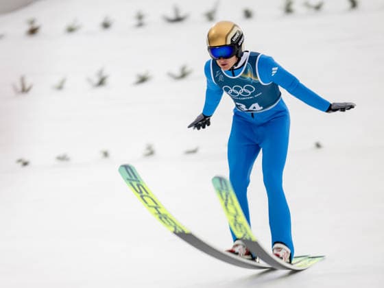 OLYMPICS - Winter Olympic Games, Olympische Spiele, Olympia, OS Milano Cortina 2026 VAL DI FIEMME,ITALY,09.FEB.26 - OLYMPICS, NORDIC SKIING, NORDIC COMBINED, Ski jumping, Skispringen, Ski, nordisch Winter Olympic Games Milano Cortina 2026, normal hill, training, men. Image shows Julian Schmid (GER).  GEPAxpictures xOliverxLerch