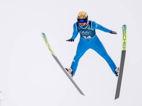 OLYMPICS - Winter Olympic Games, Olympische Spiele, Olympia, OS Milano Cortina 2026 VAL DI FIEMME,ITALY,09.FEB.26 - OLYMPICS, NORDIC SKIING, NORDIC COMBINED, Ski jumping, Skispringen, Ski, nordisch Winter Olympic Games Milano Cortina 2026, normal hill, training, men. Image shows Julian Schmid (GER).  GEPAxpictures xOliverxLerch