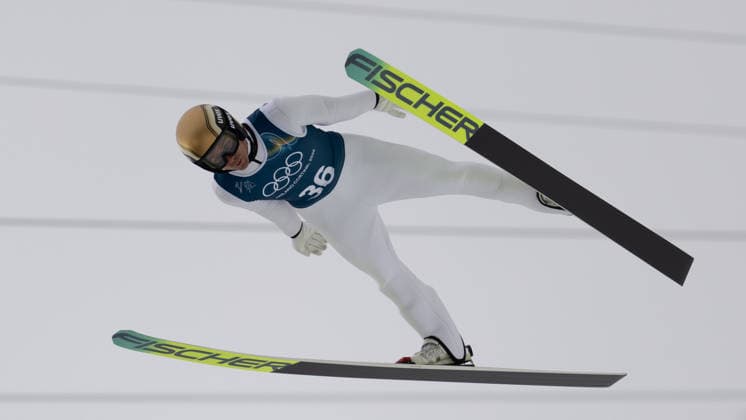 OLYMPICS - Winter Olympic Games, Olympische Spiele, Olympia, OS Milano Cortina 2026 VAL DI FIEMME,ITALY,09.FEB.26 - OLYMPICS, NORDIC SKIING, NORDIC COMBINED, Ski jumping, Skispringen, Ski, nordisch Winter Olympic Games Milano Cortina 2026, normal hill, training, men. Image shows Johannes Lamparter (AUT).  GEPAxpictures xOliverxLerch
