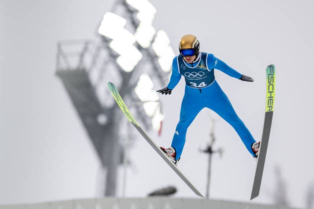 OLYMPICS - Winter Olympic Games, Olympische Spiele, Olympia, OS Milano Cortina 2026 VAL DI FIEMME,ITALY,09.FEB.26 - OLYMPICS, NORDIC SKIING, NORDIC COMBINED, Ski jumping, Skispringen, Ski, nordisch Winter Olympic Games Milano Cortina 2026, normal hill, training, men. Image shows Julian Schmid (GER).  GEPAxpictures xOliverxLerch