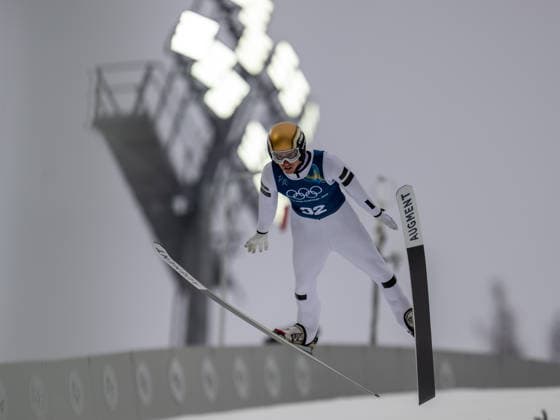 OLYMPICS - Winter Olympic Games, Olympische Spiele, Olympia, OS Milano Cortina 2026 VAL DI FIEMME,ITALY,09.FEB.26 - OLYMPICS, NORDIC SKIING, NORDIC COMBINED, Ski jumping, Skispringen, Ski, nordisch Winter Olympic Games Milano Cortina 2026, normal hill, training, men. Image shows Stefan Rettenegger (AUT).  GEPAxpictures xOliverxLerch