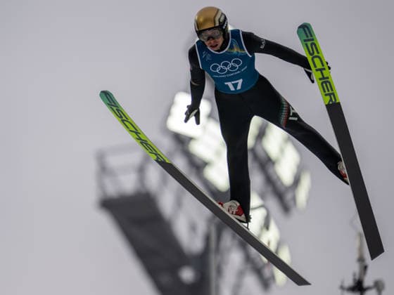OLYMPICS - Winter Olympic Games, Olympische Spiele, Olympia, OS Milano Cortina 2026 VAL DI FIEMME,ITALY,09.FEB.26 - OLYMPICS, NORDIC SKIING, NORDIC COMBINED, Ski jumping, Skispringen, Ski, nordisch Winter Olympic Games Milano Cortina 2026, normal hill, training, men. Image shows Aaron Kostner (ITA).  GEPAxpictures xOliverxLerch