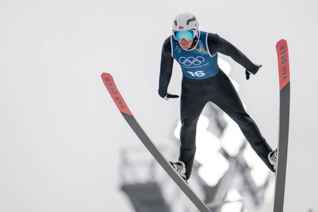 OLYMPICS - Winter Olympic Games, Olympische Spiele, Olympia, OS Milano Cortina 2026 VAL DI FIEMME,ITALY,09.FEB.26 - OLYMPICS, NORDIC SKIING, NORDIC COMBINED, Ski jumping, Skispringen, Ski, nordisch Winter Olympic Games Milano Cortina 2026, normal hill, training, men. Image shows Benjamin Loomis (USA).  GEPAxpictures xOliverxLerch
