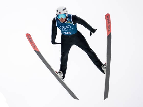OLYMPICS - Winter Olympic Games, Olympische Spiele, Olympia, OS Milano Cortina 2026 VAL DI FIEMME,ITALY,09.FEB.26 - OLYMPICS, NORDIC SKIING, NORDIC COMBINED, Ski jumping, Skispringen, Ski, nordisch Winter Olympic Games Milano Cortina 2026, normal hill, training, men. Image shows Benjamin Loomis (USA).  GEPAxpictures xOliverxLerch