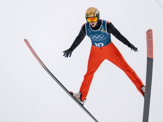 OLYMPICS - Winter Olympic Games, Olympische Spiele, Olympia, OS Milano Cortina 2026 VAL DI FIEMME,ITALY,09.FEB.26 - OLYMPICS, NORDIC SKIING, NORDIC COMBINED, Ski jumping, Skispringen, Ski, nordisch Winter Olympic Games Milano Cortina 2026, normal hill, training, men. Image shows Wille Karhumaa (FIN).  GEPAxpictures xOliverxLerch