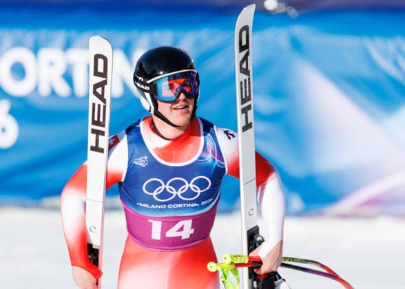 OLYMPICS - Winter Olympic Games, Olympische Spiele, Olympia, OS Milano Cortina 2026 BORMIO,ITALY,09.FEB.26 - OLYMPICS, ALPINE SKIING - Winter Olympic Games Milano Cortina 2026, team combined, downhill, men. Image shows Franjo von Allmen (SUI).  GEPAxpictures xHaraldxSteiner