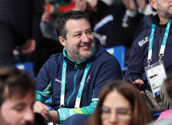Olympics Milan Cortina 2026 Curling Italy vs United States, Matteo Salvini, Cortina d Ampezzo, Italy, February 9, 2026. Photo Felice Calabro  Copyright: xFelicexCalabro x xipa-agency.netx xFELICExCALABRO x IPA_Agency_IPA71171132