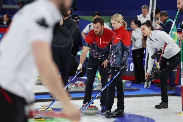 Olympics Milan Cortina 2026 Curling Italy vs United States, Cory THIESSE, Korey DROPKIN (USA), Cortina d Ampezzo, Italy, February 9, 2026. Photo Felice Calabro  Copyright: xFelicexCalabro x xipa-agency.netx xFELICExCALABRO x IPA_Agency_IPA71171160