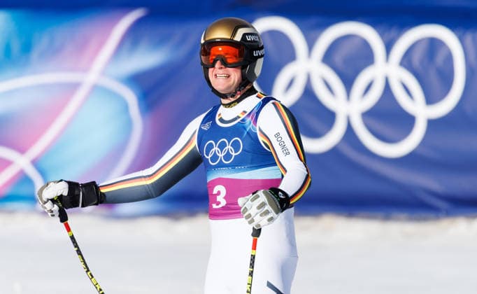 OLYMPICS - Winter Olympic Games, Olympische Spiele, Olympia, OS Milano Cortina 2026 BORMIO,ITALY,09.FEB.26 - OLYMPICS, ALPINE SKIING - Winter Olympic Games Milano Cortina 2026, team combined, downhill, men. Image shows Simon Jocher (GER).  GEPAxpictures xHaraldxSteiner