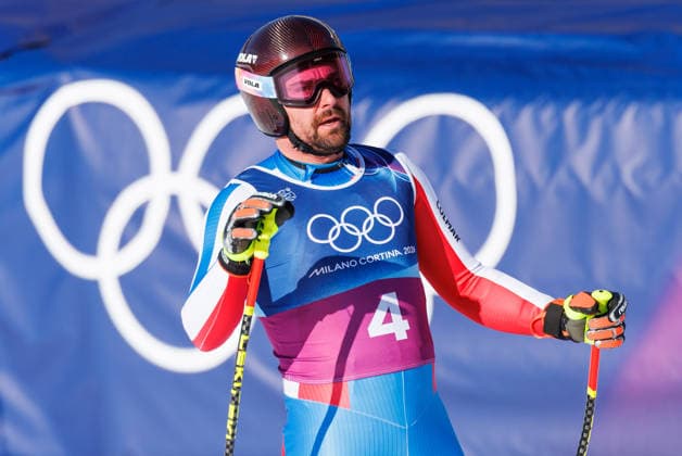 OLYMPICS - Winter Olympic Games, Olympische Spiele, Olympia, OS Milano Cortina 2026 BORMIO,ITALY,09.FEB.26 - OLYMPICS, ALPINE SKIING - Winter Olympic Games Milano Cortina 2026, team combined, downhill, men. Image shows Maxence Muzaton (FRA).  GEPAxpictures xHaraldxSteiner