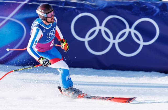 OLYMPICS - Winter Olympic Games, Olympische Spiele, Olympia, OS Milano Cortina 2026 BORMIO,ITALY,09.FEB.26 - OLYMPICS, ALPINE SKIING - Winter Olympic Games Milano Cortina 2026, team combined, downhill, men. Image shows Maxence Muzaton (FRA).  GEPAxpictures xHaraldxSteiner