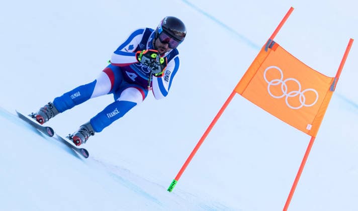 OLYMPICS - Winter Olympic Games, Olympische Spiele, Olympia, OS Milano Cortina 2026 BORMIO,ITALY,09.FEB.26 - OLYMPICS, ALPINE SKIING - Winter Olympic Games Milano Cortina 2026, team combined, downhill, men. Image shows Maxence Muzaton (FRA).  GEPAxpictures xWolfgangxGrebien