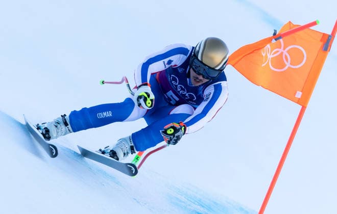 OLYMPICS - Winter Olympic Games, Olympische Spiele, Olympia, OS Milano Cortina 2026 BORMIO,ITALY,09.FEB.26 - OLYMPICS, ALPINE SKIING - Winter Olympic Games Milano Cortina 2026, team combined, downhill, men. Image shows Nils Alphand (FRA).  GEPAxpictures xWolfgangxGrebien