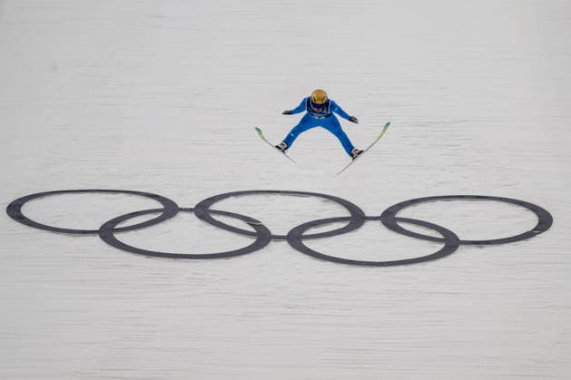 OLYMPICS - Winter Olympic Games, Olympische Spiele, Olympia, OS Milano Cortina 2026 VAL DI FIEMME,ITALY,09.FEB.26 - OLYMPICS, NORDIC SKIING, NORDIC COMBINED, Ski jumping, Skispringen, Ski, nordisch Winter Olympic Games Milano Cortina 2026, normal hill, training, men. Image shows Julian Schmid (GER).  GEPAxpictures xOliverxLerch