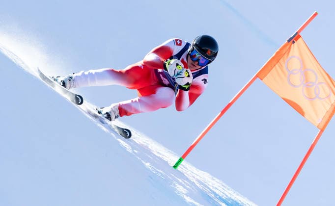 OLYMPICS - Winter Olympic Games, Olympische Spiele, Olympia, OS Milano Cortina 2026 BORMIO,ITALY,09.FEB.26 - OLYMPICS, ALPINE SKIING - Winter Olympic Games Milano Cortina 2026, team combined, downhill, men. Image shows Franjo von Allmen (SUI).  GEPAxpictures xWolfgangxGrebien