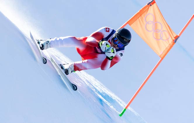 OLYMPICS - Winter Olympic Games, Olympische Spiele, Olympia, OS Milano Cortina 2026 BORMIO,ITALY,09.FEB.26 - OLYMPICS, ALPINE SKIING - Winter Olympic Games Milano Cortina 2026, team combined, downhill, men. Image shows Franjo von Allmen (SUI).  GEPAxpictures xWolfgangxGrebien