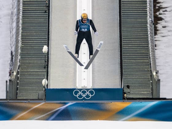 OLYMPICS - Winter Olympic Games, Olympische Spiele, Olympia, OS Milano Cortina 2026 VAL DI FIEMME,ITALY,09.FEB.26 - OLYMPICS, NORDIC SKIING, NORDIC COMBINED, Ski jumping, Skispringen, Ski, nordisch Winter Olympic Games Milano Cortina 2026, normal hill, training, men. Image shows Einar Luraas Oftebro (NOR).  GEPAxpictures xOliverxLerch