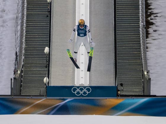 OLYMPICS - Winter Olympic Games, Olympische Spiele, Olympia, OS Milano Cortina 2026 VAL DI FIEMME,ITALY,09.FEB.26 - OLYMPICS, NORDIC SKIING, NORDIC COMBINED, Ski jumping, Skispringen, Ski, nordisch Winter Olympic Games Milano Cortina 2026, normal hill, training, men. Image shows Thomas Rettenegger (AUT).  GEPAxpictures xOliverxLerch