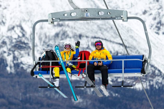 OLYMPICS - Winter Olympic Games, Olympische Spiele, Olympia, OS Milano Cortina 2026 CORTINA D AMPEZZO,ITALY,09.FEB.26 - OLYMPICS, ALPINE SKIING - Winter Olympic Games Milano Cortina 2026, downhill training, women. Image shows Esma Alic (BIH) and coach.  GEPAxpictures xMaticxKlansek