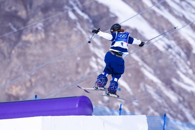 09 02 2026, Livigno, Snow Park, Winter Olympics: Women s Freeski Slopestyle Final, 3 Kirsty Muir (Great Britain) Livigno Snow Park Lombardy Italy *** 09 02 2026, Livigno, Snow Park, Winter Olympics Women s Freeski Slopestyle Final, 3 Kirsty Muir Great Britain Livigno Snow Park Lombardy Italy Copyright: xJustPictures.ch JarixPestelaccix jp-en-JaPe-DSC07545-20260209
