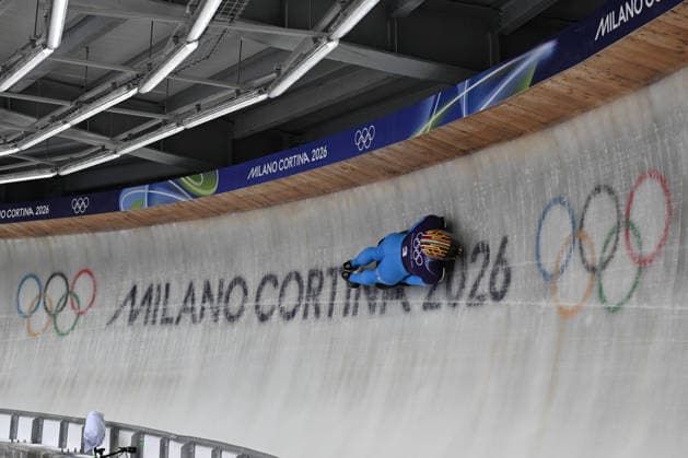 February 9, 2026, Cortina, Veneto, Italy: Gaspari Mattia from Italy during the Winter Olympic Games, Olympische Spiele, Olympia, OS Milano Cortina 2026, in Cortina Sliding Centre , on February 9 2026, in Cortina, Italy Cortina Italy - ZUMAm345 20260209_oly_m345_030 Copyright: xFedericoxManonix