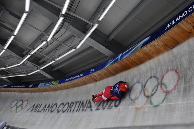 February 9, 2026, Cortina, Veneto, Italy: Vestergaard johansen Rasmus from Denmark during the Winter Olympic Games, Olympische Spiele, Olympia, OS Milano Cortina 2026, in Cortina Sliding Centre , on February 9 2026, in Cortina, Italy Cortina Italy - ZUMAm345 20260209_oly_m345_031 Copyright: xFedericoxManonix